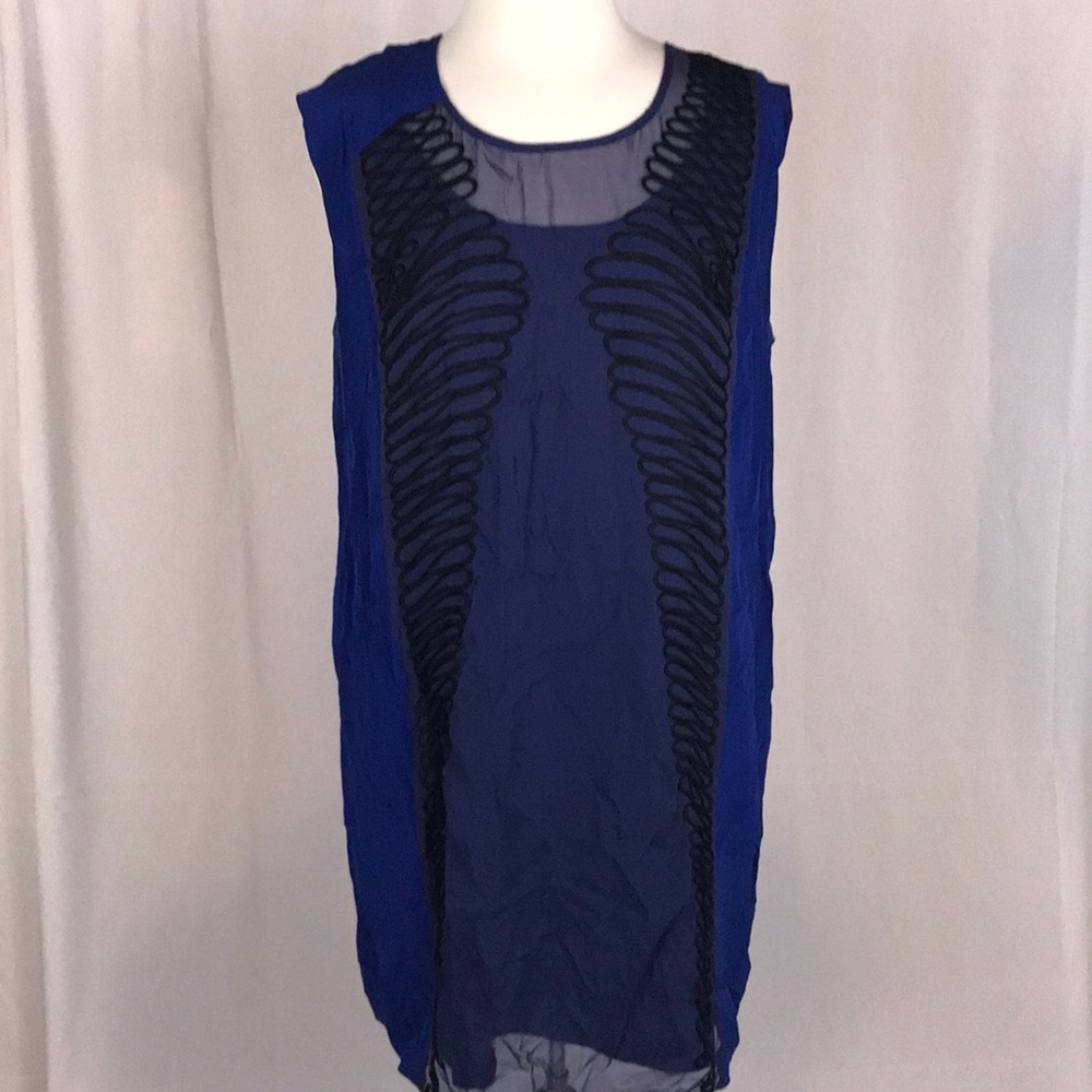 Cluny Blue Embroidered Dress Anthropologie